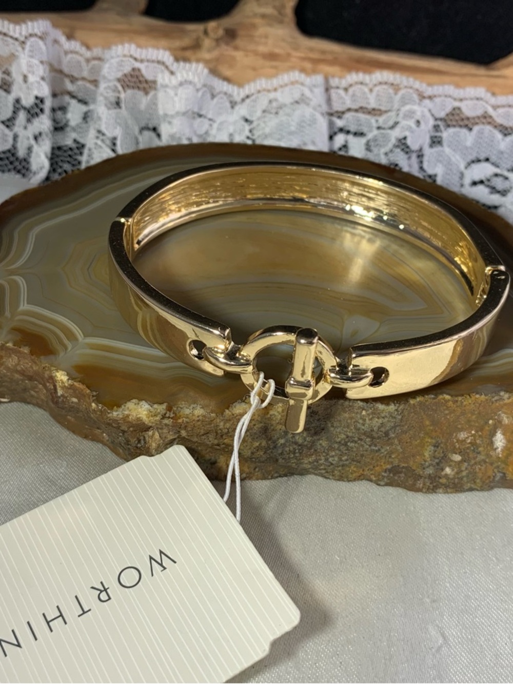 Worthington Gold Tone Hinged Toggle Bracelet